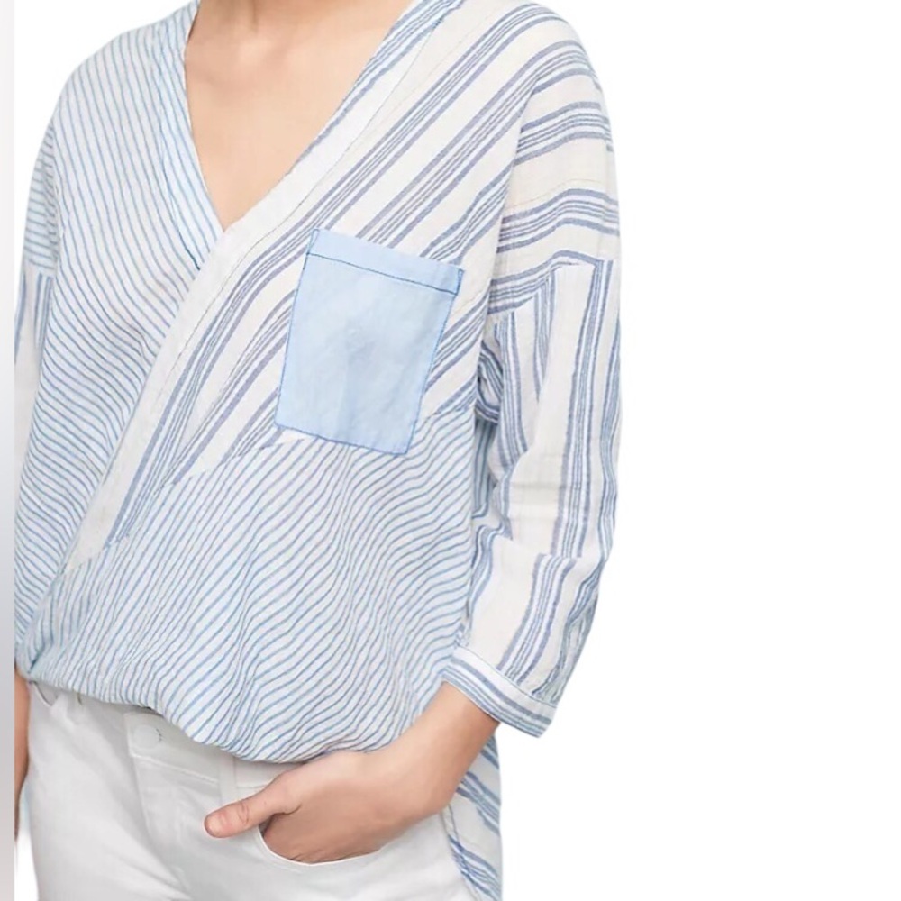 NEW Anthropologie Holding Horses Mimi Tunic Top Small Blue Stripe Oversized NWT